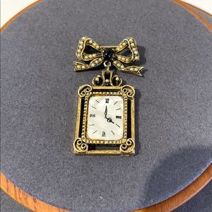 Vintage watch face brooch